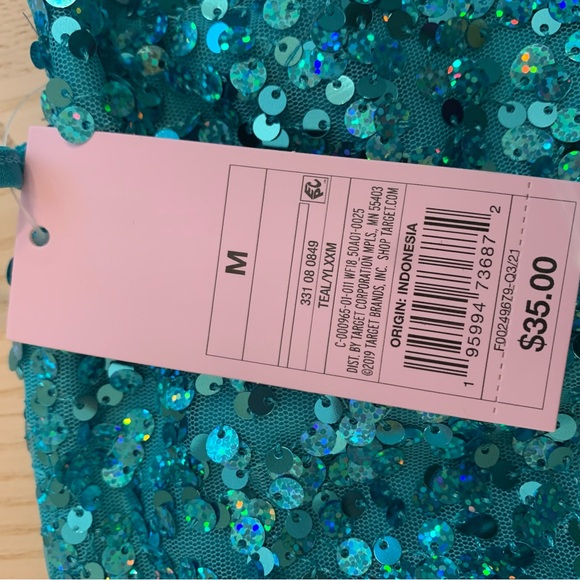 NWT Blue Sequin Sparkle Mini Dress (Medium) - Picture 2 of 6